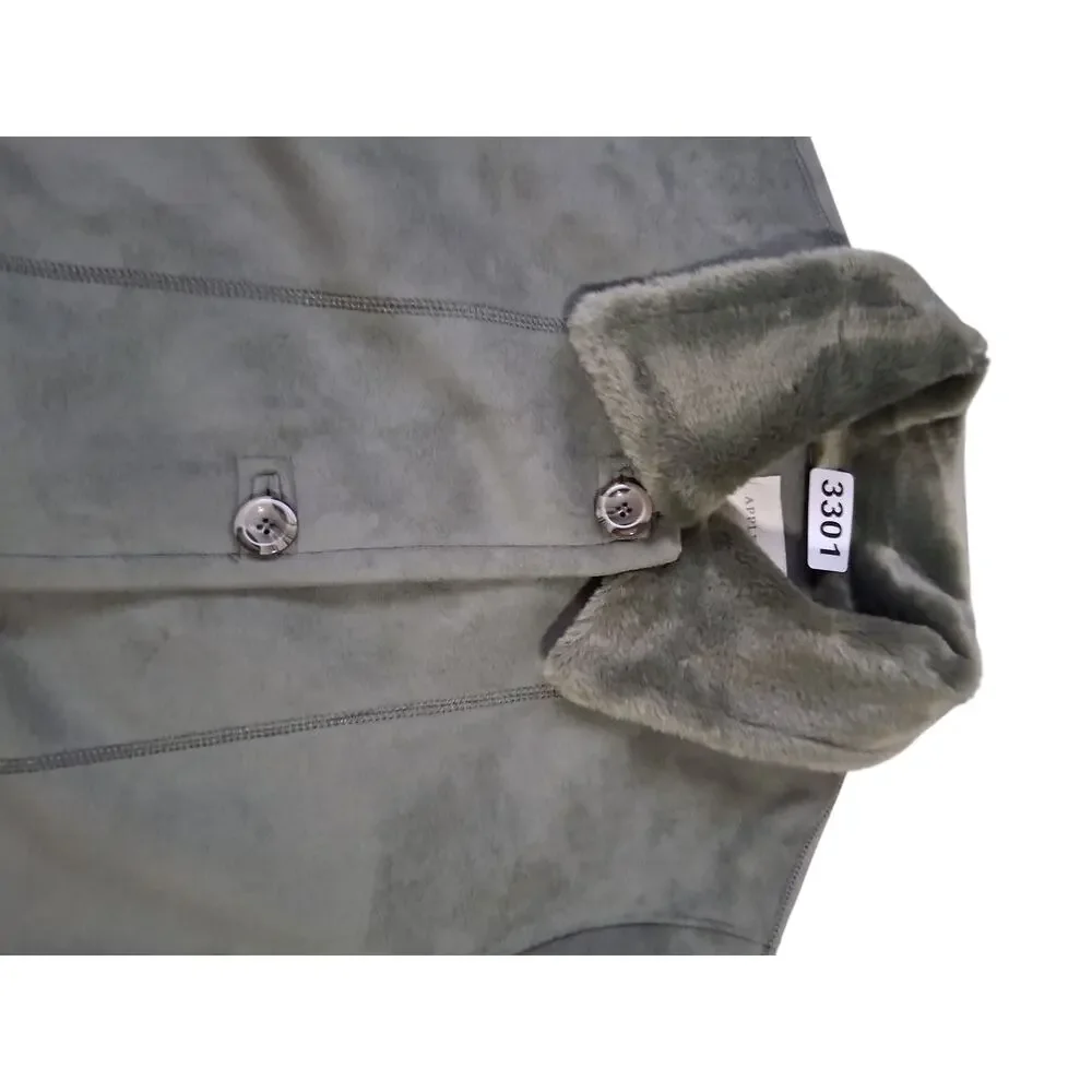 Appleseeds Faux Suede Women's‎ size XL Plush Lined Chunky Cozycore Winter Coat